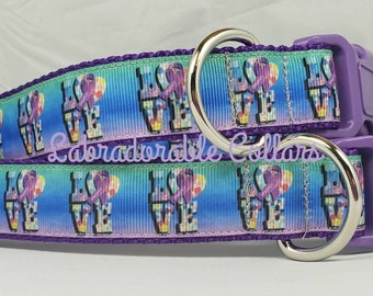 Epilepsy Awareness Ribbon Dog Collar Dog Leash Dog Collar