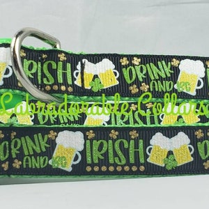 3/4 Zoll St. Patrick&#39;s Day Hundehalsband Drink and Be Irisches Hundehalsband Shamrock Hundehalsband Bierkrug Hundehalsband