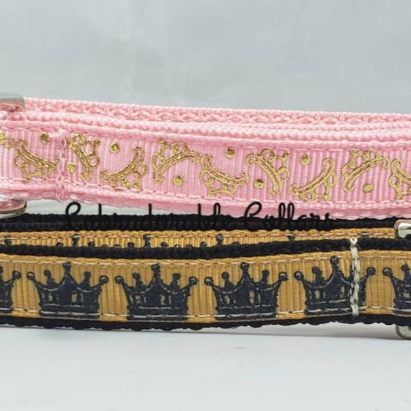 1/2" Princess Dog Collar Prince Dog Collar King Dog Collar Tiara Dog Collar Crown Dog Collar Dog Leash Crown Dog Harness