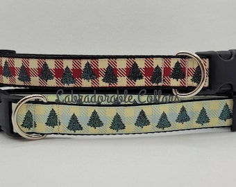 Buffalo Plaid Christmas Dog Collar Christmas Tree Dog Collar