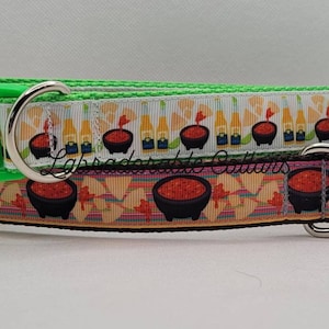 Salsa and Chips Dog Collar Taco Dog Leash Dog Collar Cinco Di Mayo Dog Collar