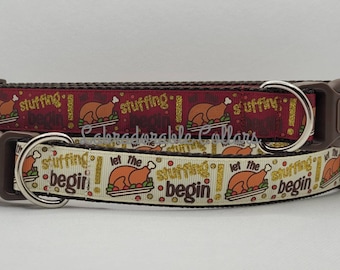 Thanksgiving Dog Collar Turkey Dog Collar Pumpkin pie dog collar Thanksgiving leash Thanksgiving harness