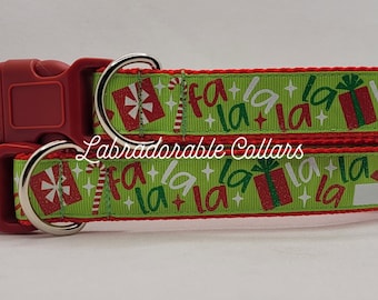 Collar de perro Fa La La, collar de perro con villancico navideño, collar de perro con luces navideñas