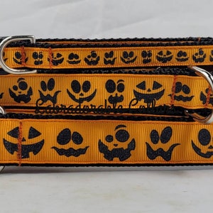 Pumpkin Dog Collar Jack o Lantern Dog Collar Pumpkin Dog Collar Halloween Dog Collar Thanksgiving Dog Collar Pumpkin dog collar