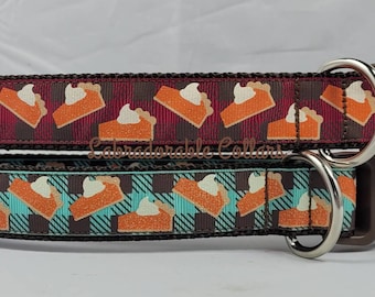 Thanksgiving Dog Collar Pumpkin pie dog collar pumpkin pie dog leash pumpkin pie harness Buffalo Plaid Dog Collar