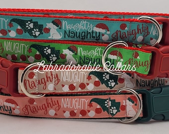 Collar para perro travieso, collar para perro con patas de Papá Noel, collar para perro navideño, collar para perro Grinch navideño