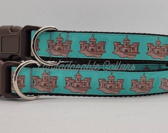 Collar para perro con diseño de castillo de arena, collar para perro de playa, collar para perro náutico