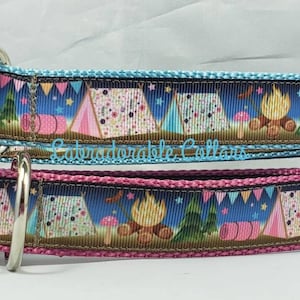 Camping Dog Collar Tent Dog Collar Fire Pit  Dog Collar Summer Dog Collar Dog Leash Dog Harness Glamping Dog Collar