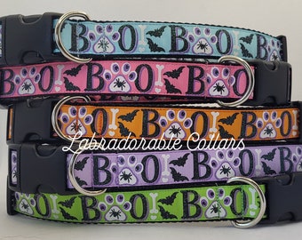 Collar de perro Boo, collar de perro fantasma de Halloween, collar de perro de calabaza, correa de perro de calabaza, arnés de calabaza, collar de perro de otoño, correa de perro de otoño