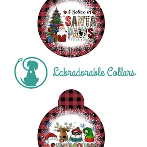 Christmas Pet ID Tags Dog ID Tag Dog Tag Personalized Pet Name Tag