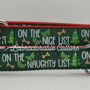 Naughty List Dog Collar Nice List Dog Collar Naughty Dog Collar Santa Paws Dog Collar Christmas Dog Collar Christmas Grinch dog collar