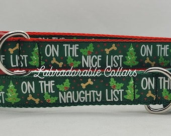 Collar para perro de la lista de los traviesos, collar para perro de la lista de los buenos, collar para perro travieso, collar para perro de Santa Paws, collar para perro navideño, collar para perro del Grinch navideño