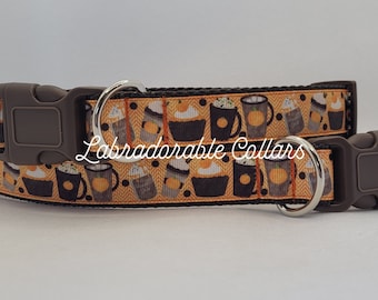 Collar para perro con especias de calabaza, collar para perro color café, correa para perro con forma de dona, arnés para collar con forma de dona