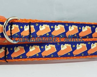 1/2" Thanksgiving Dog Collar Pumpkin pie dog collar pumpkin pie dog leash pumpkin pie harness