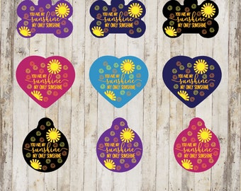 Etiquetas de identificación para mascotas You Are My Sunshine Etiqueta de identificación para perros Etiqueta para perros Etiqueta con nombre para mascotas personalizada