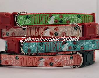 Collar para perro "Santa's Little Yelper" Collar para perro "Santa Paws" Collar para perro navideño Collar para perro "El Grinch" navideño