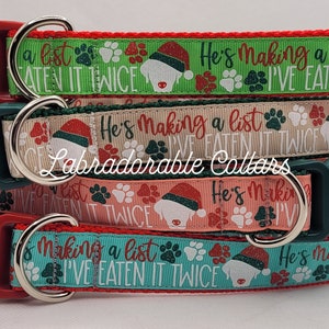 Santa&#39;s List Dog Collar Santa Paws Dog Collar Christmas Dog Collar Christmas Grinch dog collar
