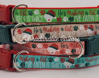 Collar para perro de la lista de Santa Claus Collar para perro con patas de Santa Claus Collar para perro navideño Collar para perro del Grinch navideño