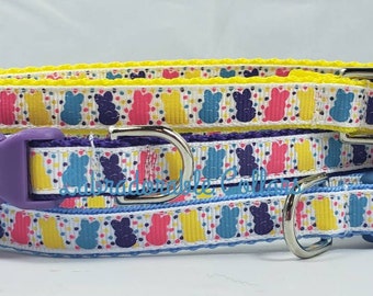 1/2&quot; Easter Dog Collar Easter Bunny Peeps Easter Dog Collar