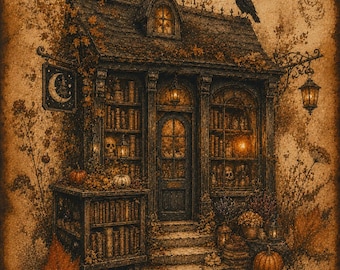 Halloween Storybook Paper Pack | Witchy Autumn Ephemera, Haunted House, Fairy, Raven (Physical)
