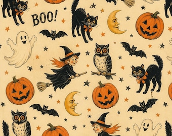 Papel para álbum de recortes de Halloween retro – Diseños de una sola cara de 8.5 x 11 pulgadas – Paquete de papel impreso físico