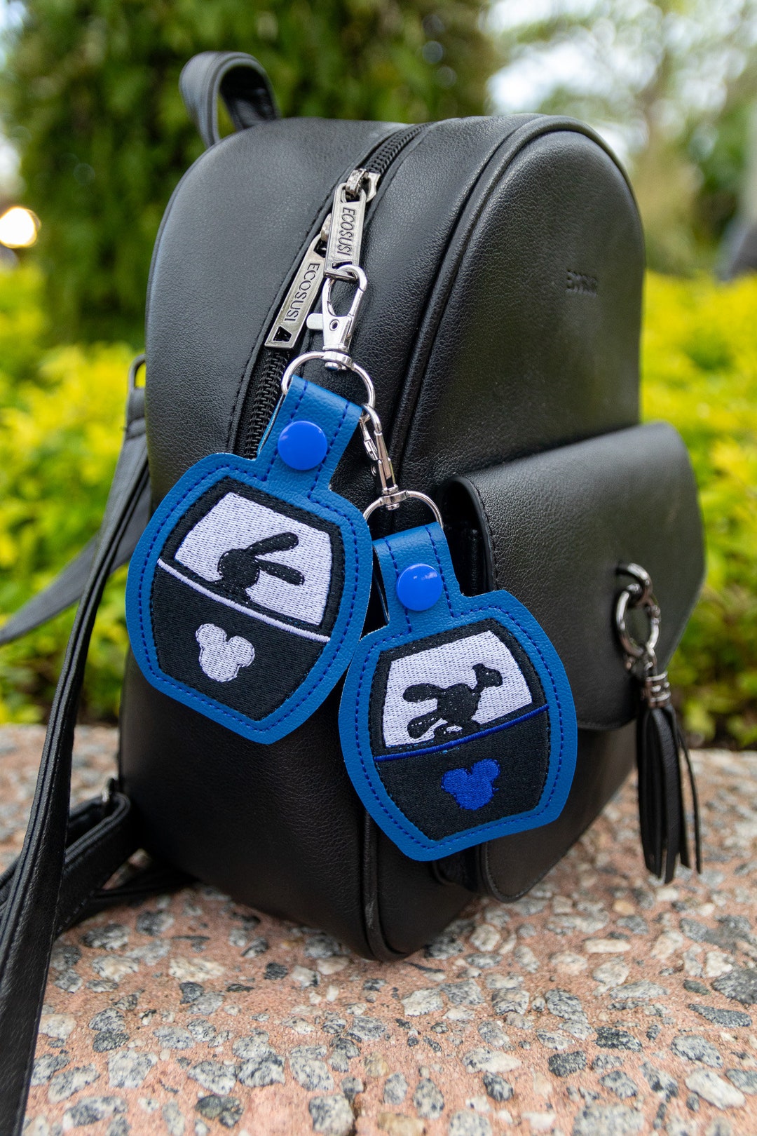 Oswald the Lucky Rabbit Gondola Inspired Embroidered Vinyl Keyfob