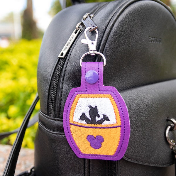 Figment of Imagination Inspired Gondola Embroidered Vinyl Keyfob | Keychain for Bag, Purse or Keys