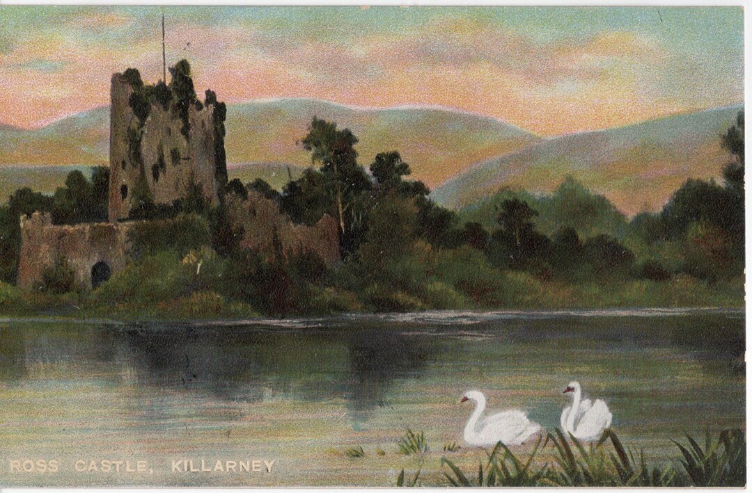 Antique Ross Castle Killarney Ireland Scenic Postcard Saxony - Etsy