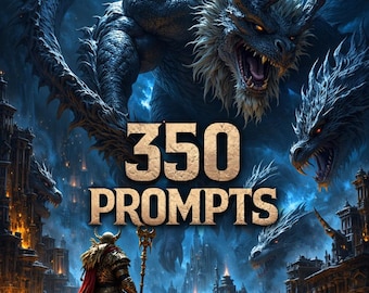 Dark Fantasy Mythology AI Art Prompts | Gods, Monsters, Legends (PDF Download)