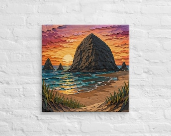Haystack Rock Canvas Print