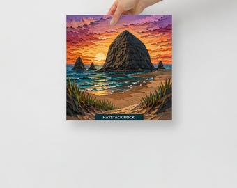 Haystack Rock, Cannon Beach, Oregon Poster