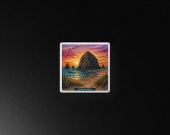 Haystack Rock Square Throw Pillow