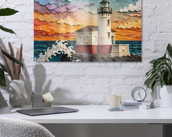 Coquille River Lighthouse Metal prints