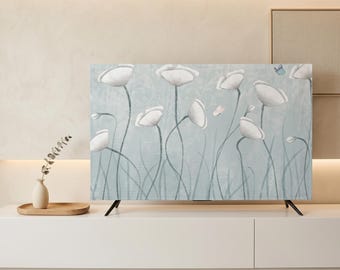 Funda antipolvo para TV de 43 a 80 pulgadas, funda colgante para TV LCD, protector de pantalla decorativo, decoración minimalista para sala de estar.