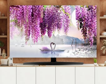 Decorative TV Dust Cover | Blended Fabric, Vertical Hanging Protector