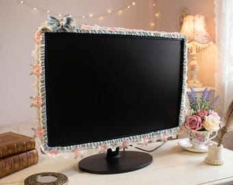 Funda protectora antipolvo para monitor Lace – Protector de pantalla decorativo estilo coreano (17–30 pulgadas)