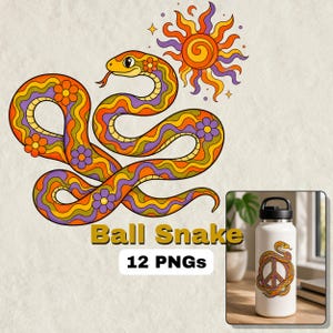 Snake clipart png bundel | 12 psychedelische dierenafbeeldingen | Commercieel gebruik