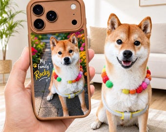 Custom Magnetic PC Phone Case, Personalized Pet Dog Cat Photo Printed Protective Cover, Unique Sentimental Keepsake Gift Fits iPhone 11-17