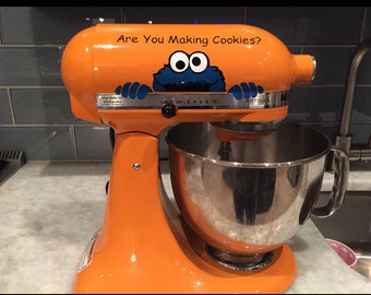 Custom Are You Making Cookies? Cookie Monster Decal! Kitchen Aid Mixer Decal Kitchen Decal Cookie Monster Decal