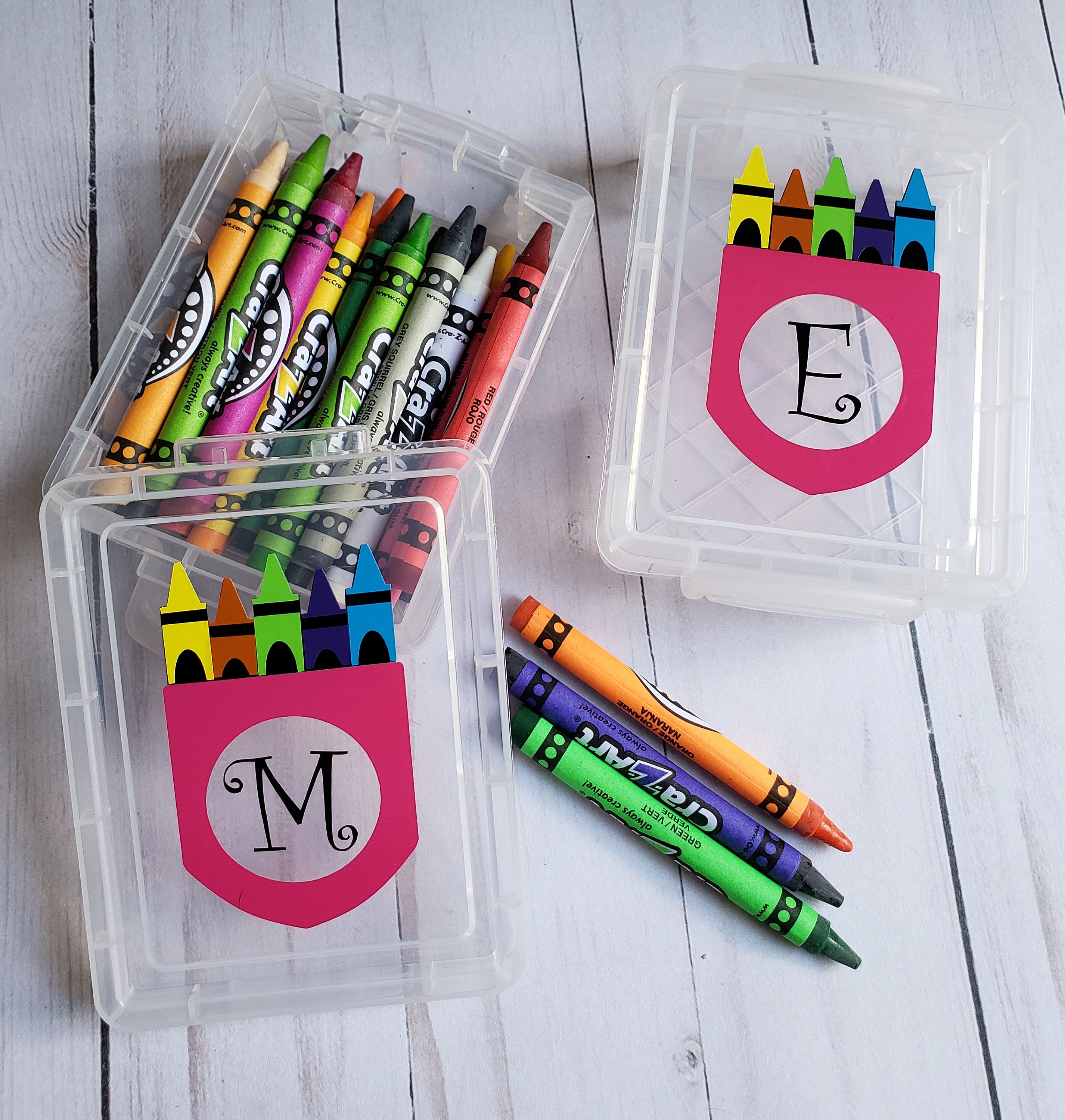 Personalized Crayon Box Monogram Crayon Box Back to school Etsy