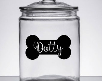Custom Dog Bone Pet Name Decal - Canister Decal - Dog Treats Label - Pet Label - Pet Gifts  - Pet Decals - Gifts for Pets