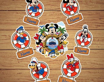 Personalized WDW Cruise Door Magnet, Custom Family Name Door Magnet, Family Cruise Trip, Mickey Minnie Stateroom Door Decor, DCL Magnet
