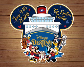 Personalized WDW Cruise Line Magnet, Custom Mickey & Friends DCL Door Magnet, Family Cruise Trip, Fish Extender Gifts, Stateroom Door Decor
