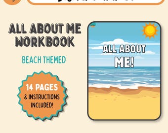 All About Me Beach Workbook for Kids | Therapy Printables | Child-Led Activities | SEL Counselling Tools