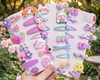 Conjunto de accesorios para el cabello, pinza antideslizante para flequillo para niñas pequeñas, horquillas laterales con dibujos animados, recuerdos para fiestas infantiles, decoración para el cabello original.
