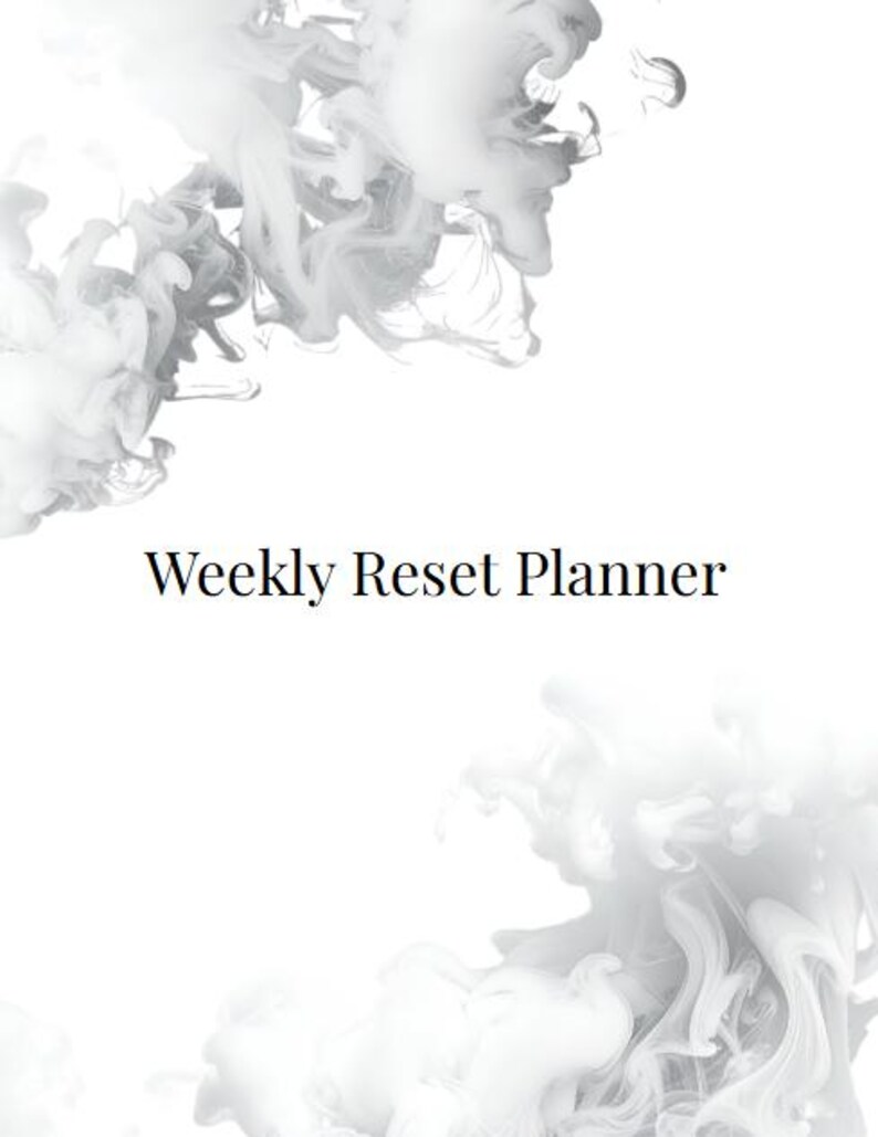 Ash | Weekly Reset Planner Printable | Minimal Productivity Planner ...