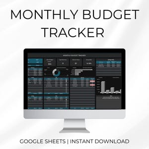 Dark Mode Budget Spreadsheet Google Sheets Template Black Finance Dashboard Obsidian Monthly Budget Tracker Automated Expense Log Tech Tool