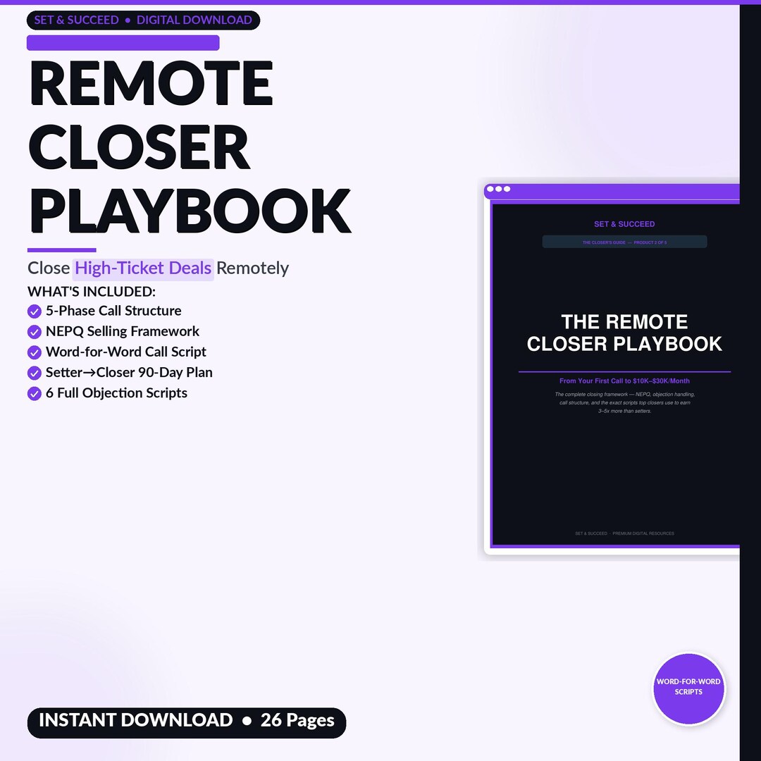 Remote Closing Guide | High Ticket Sales Training PDF | Sales Skills ...