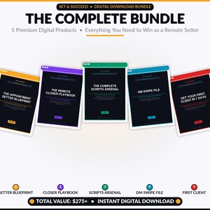 Remote Sales Bundle: Setter Blueprint, Closer Playbook, DM Scripts (PDF Download)