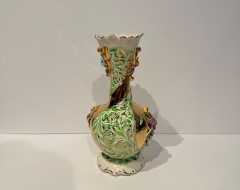 Jarrón de porcelana Pereiras Valado, pintado a mano, fabricado en Portugal